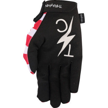 THRASHIN SUPPLY CO. Stars & Bolts Stealth Gloves - Red/Blue