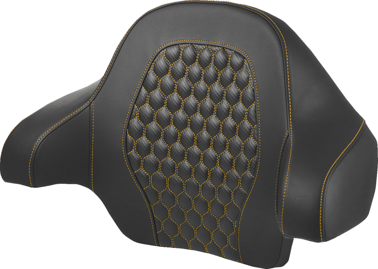 Tour Pack Backrest Pad - Honeycomb - Gold Stitching - FL \'14-\'24 2014 - 2024