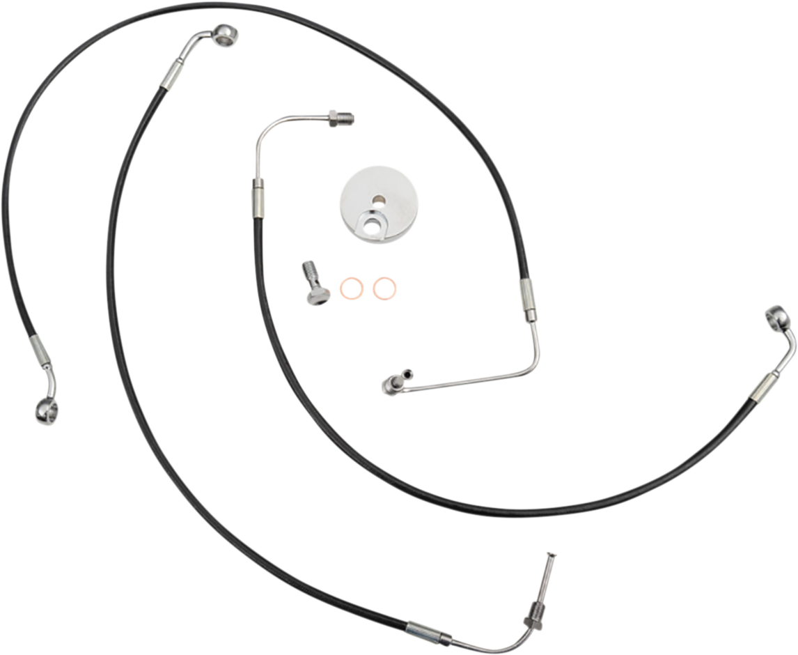 Brake Line - 12\" - 14\" Ape Hanger Handlebars - Black 2018 - 2022