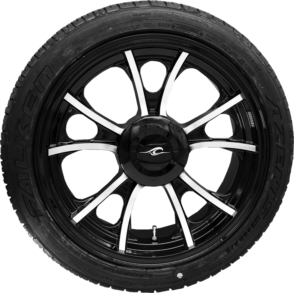 Largo 3D Rear Wheel - Black Cut (18\") | Falken Tire (215/45ZR18) - Trike 2009 - 2024
