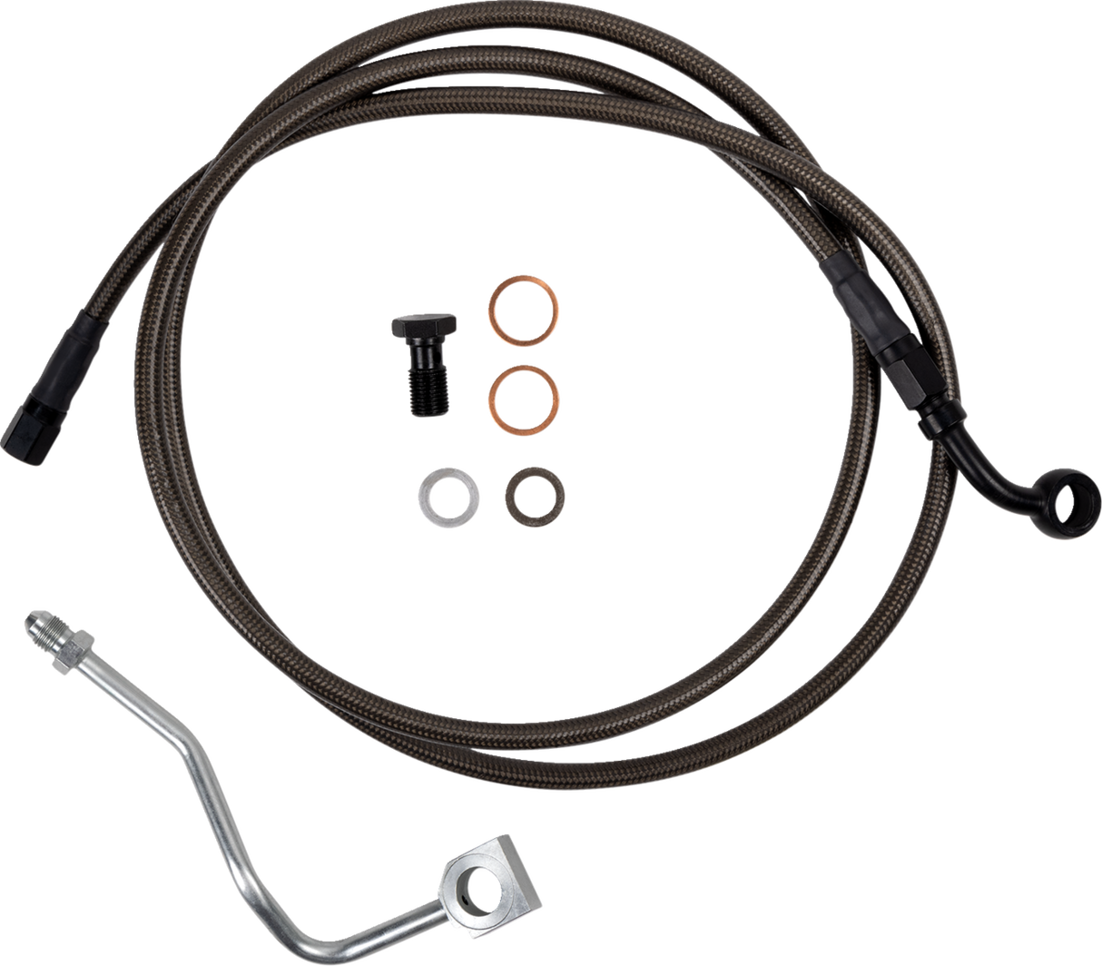 Brake Line - Upper - Carbon Coat w/ Black Fittings - +6\" 2023 - 2024