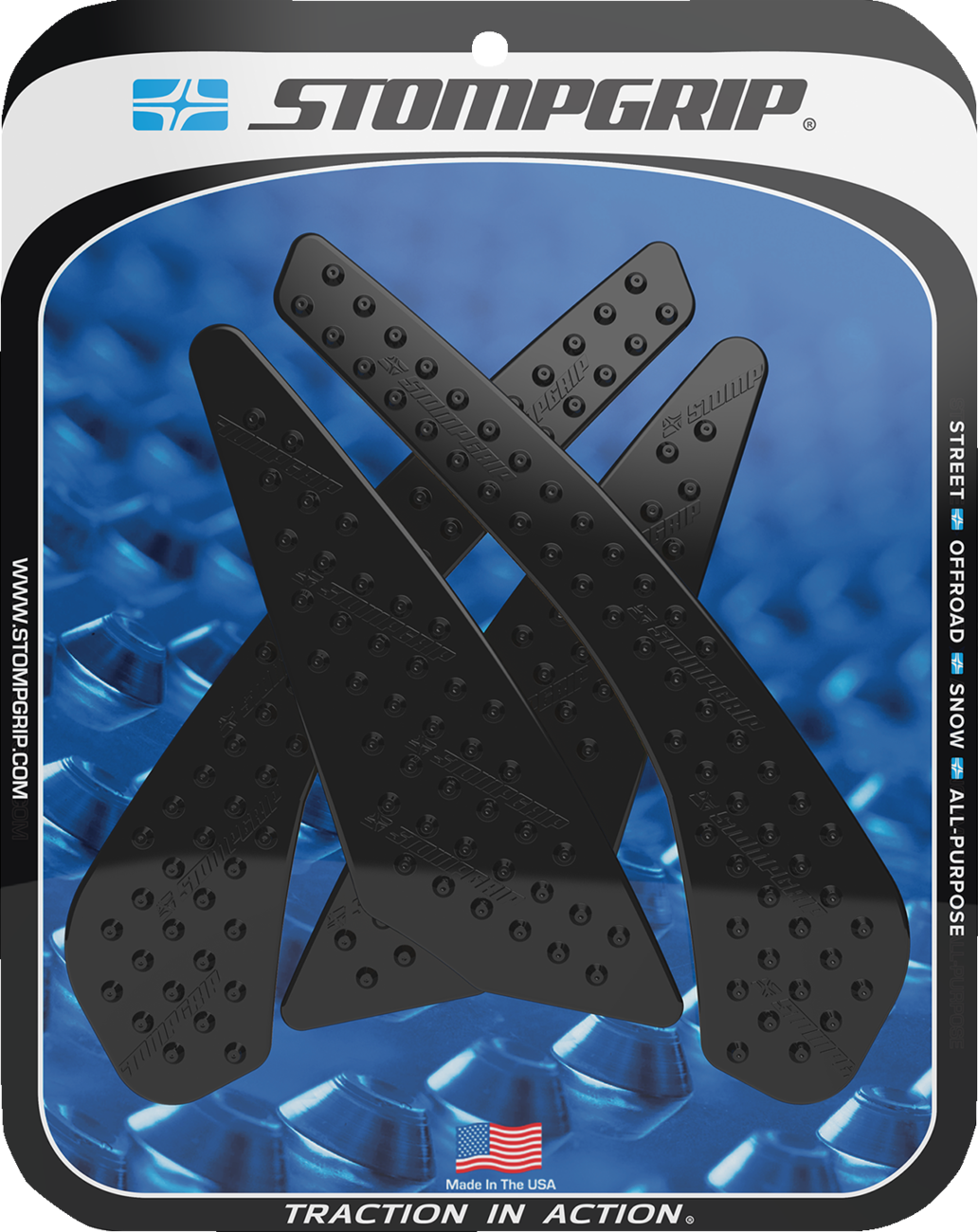 Traction Pad Tank Grips - Volcano - Black - GSX-S 750/Z 2018 - 2023