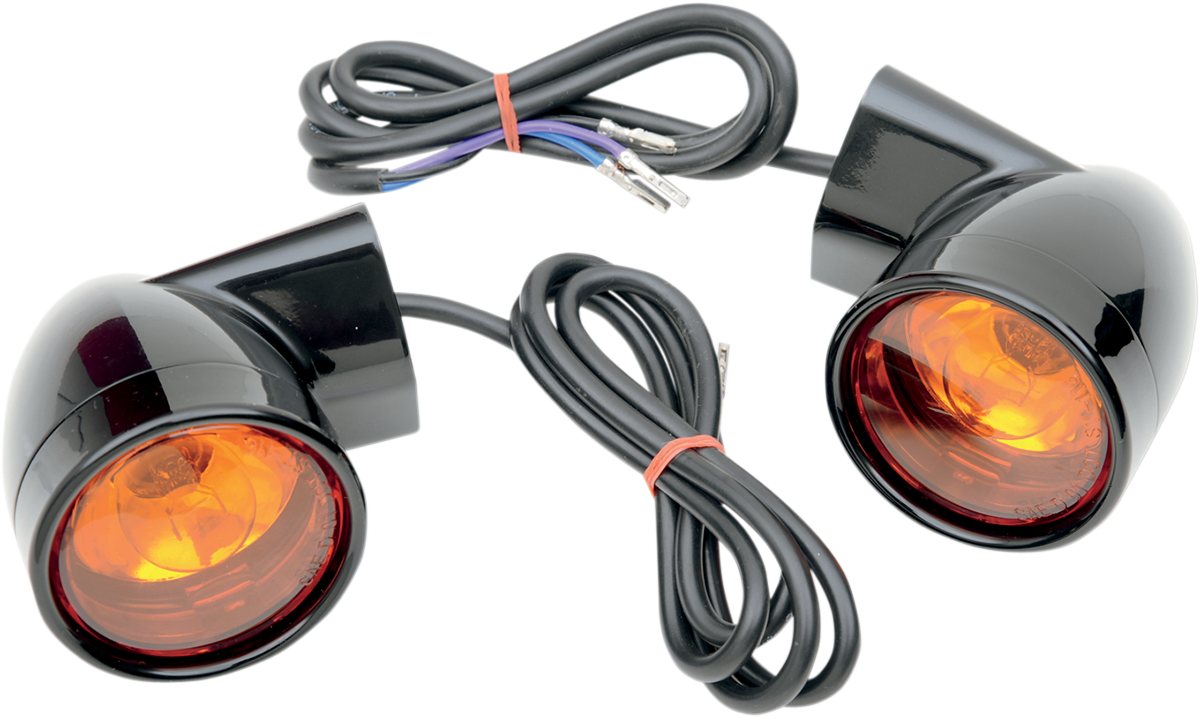 Bullet Turn Signal Lights - Front - Gloss Black - Harley-Davidson 1999 - 2022