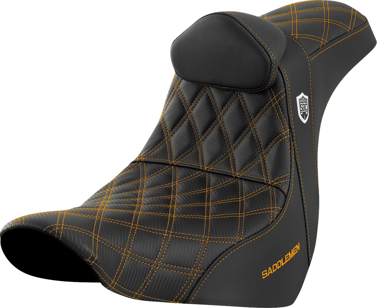 Pro Series SDC Performance Seat - with Backrest - Gold Stitch - FL/FX \'18-\'23 2018 - 2023