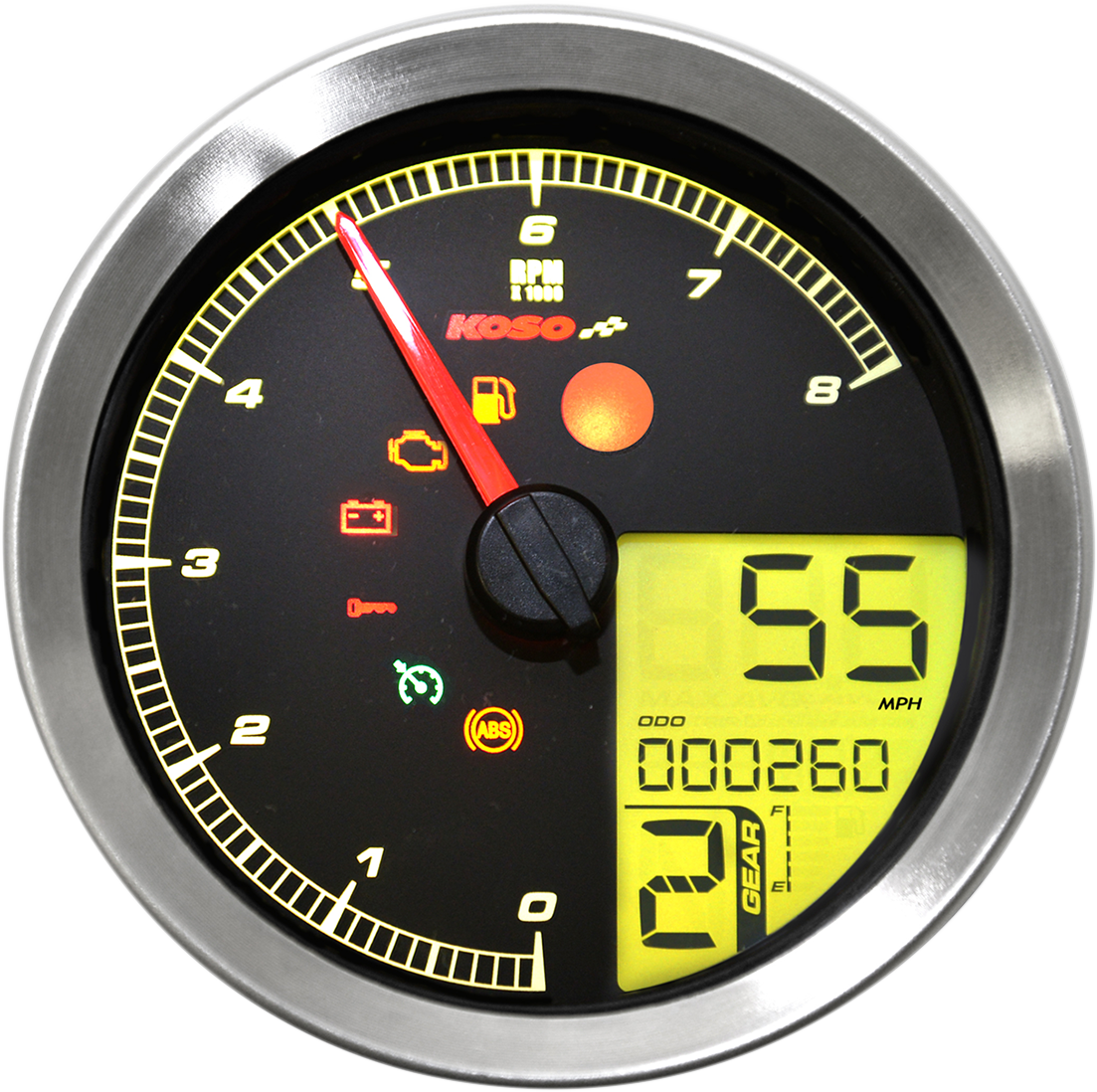 Multi-Function Speedometer/Tachometer - HD-04 - Chrome 2004 - 2019