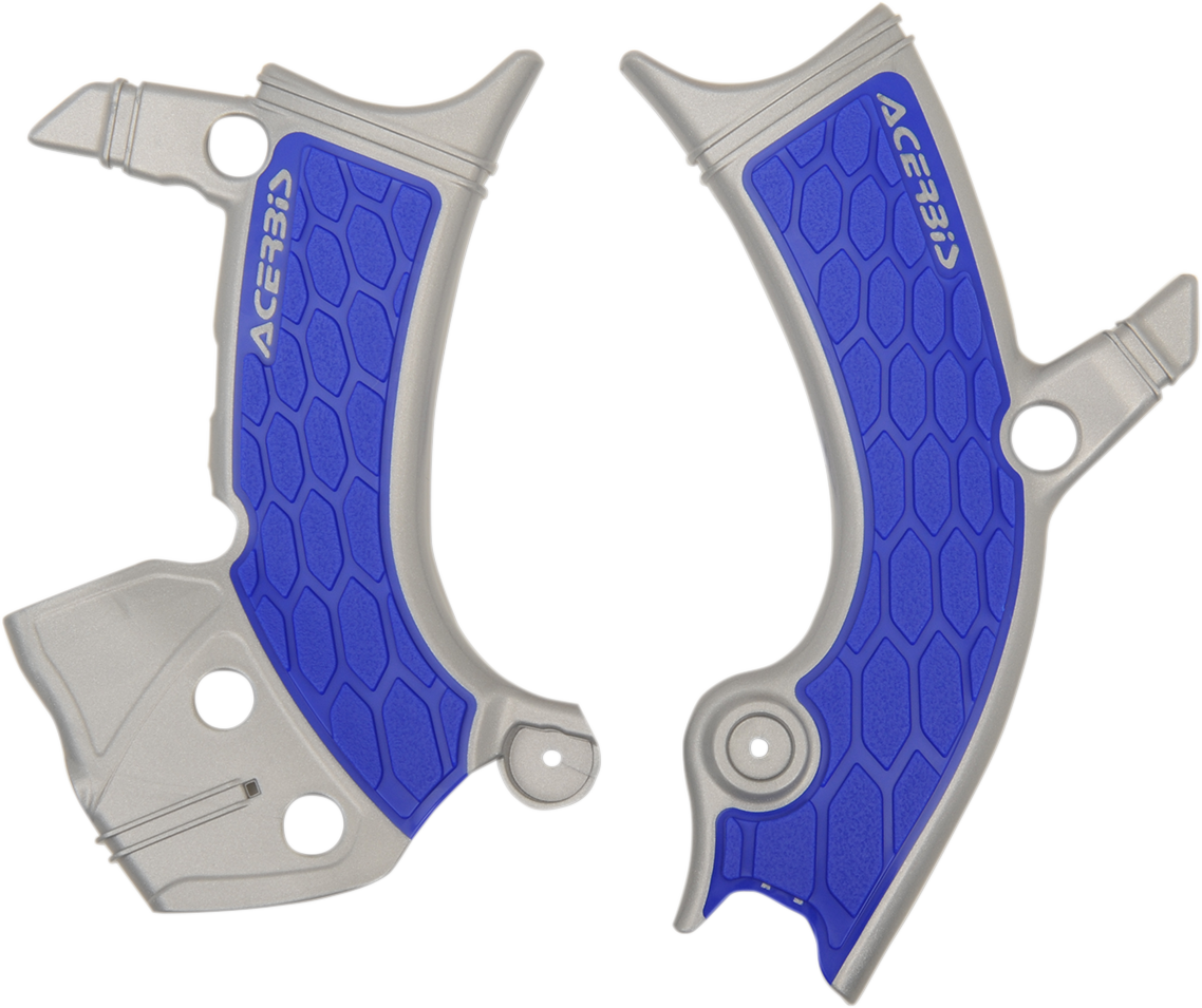 X-Grip Frame Guards - Silver/Blue - Yamaha 2018 - 2023