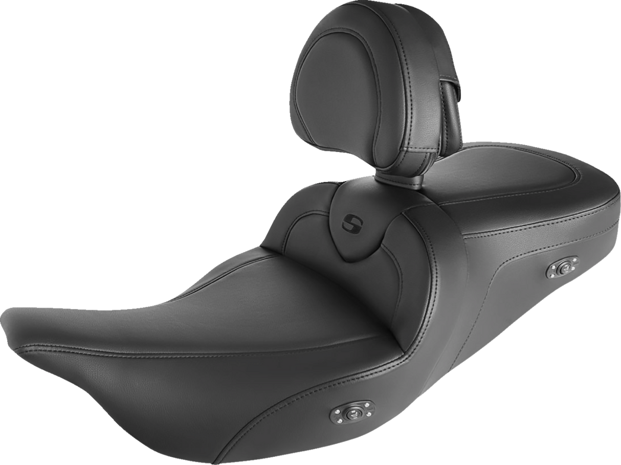 Roadsofa™ Standard Reach Heated Seat - With Backrest - Black/Black Stitching 2008 - 2022