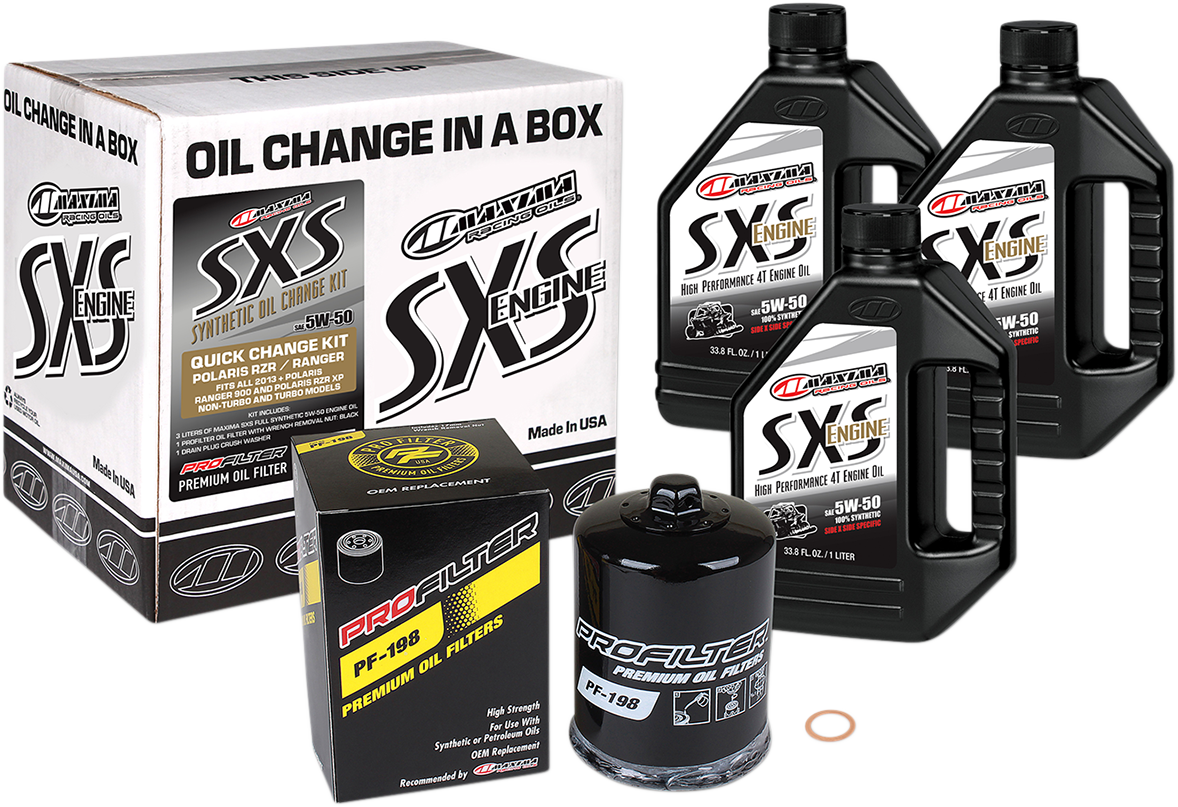 SXS Synthetic Oil Change Kit - Polaris - 5W-50 2013 - 2022