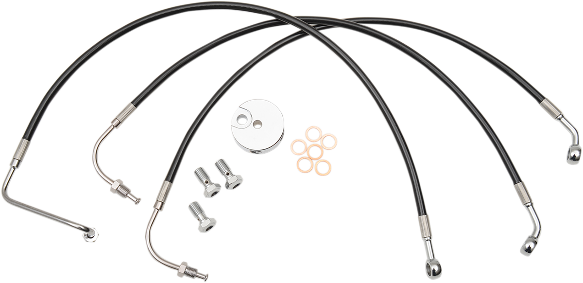 Brake Line - 12\" - 14\" Ape Hanger Handlebars - Black 1996 - 2007