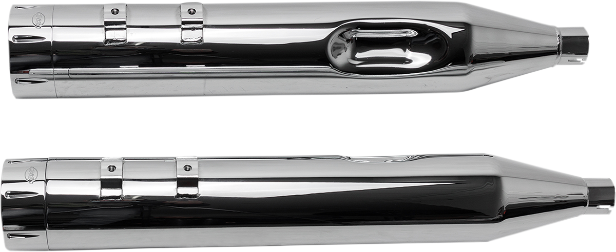 4-1/2\" MK45 Performance Mufflers - Chrome with Chrome Tracer 1995 - 2016