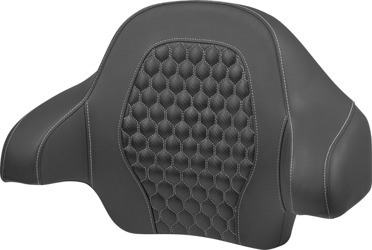 Tour Pack Backrest Pad - Honeycomb - Silver Stitching - FLH/FLT \'14-\'24 2014 - 2024