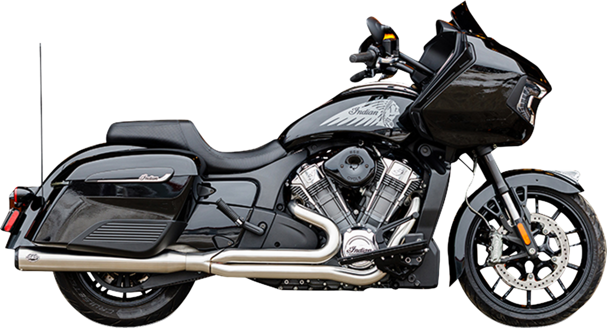 2-into-1 Qualifier Exhaust System - Brushed Stainless Steel - Race Only - Indian with PowerPlus 2020 - 2025