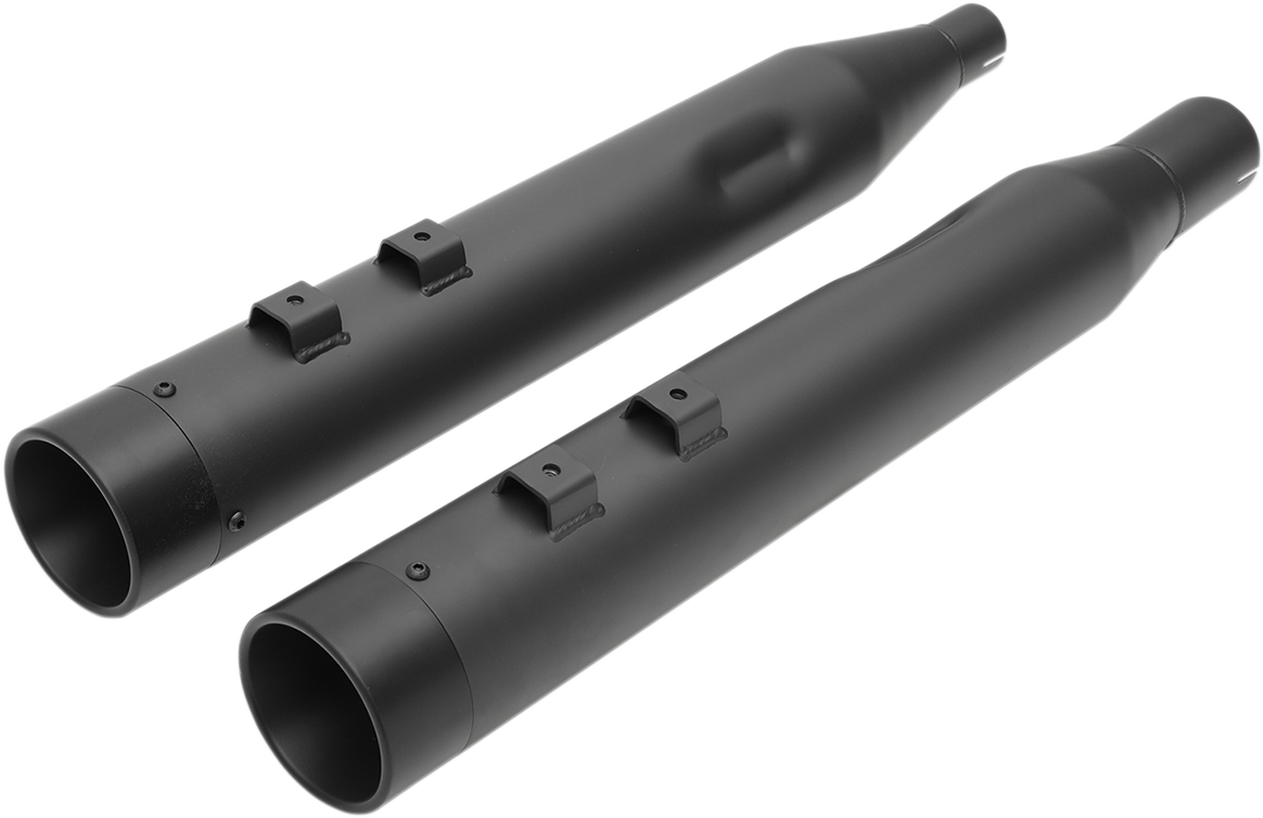 4\" Slip-On Mufflers with Billet End Caps - Black/Black 2017 - 2022