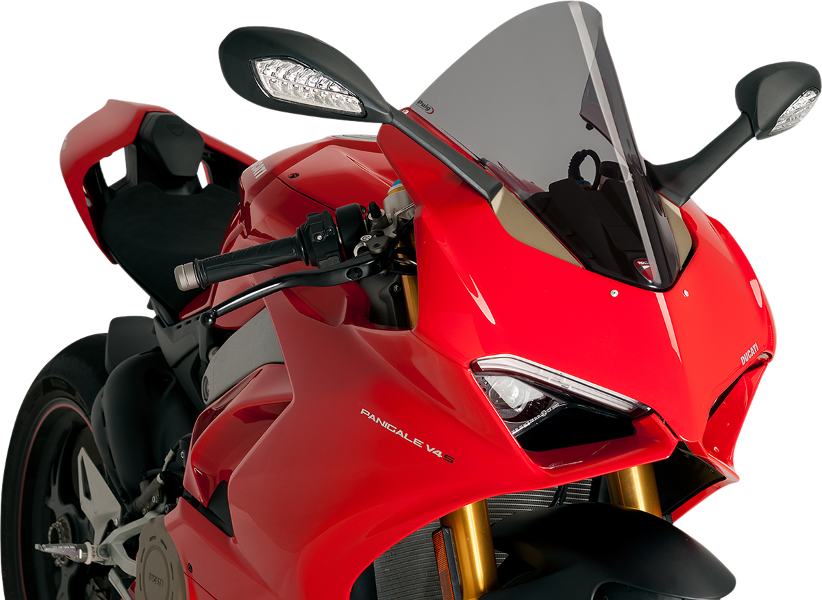 Race Windscreen - 15-3/4\" - Dark Smoke - Ducati 2018 - 2024