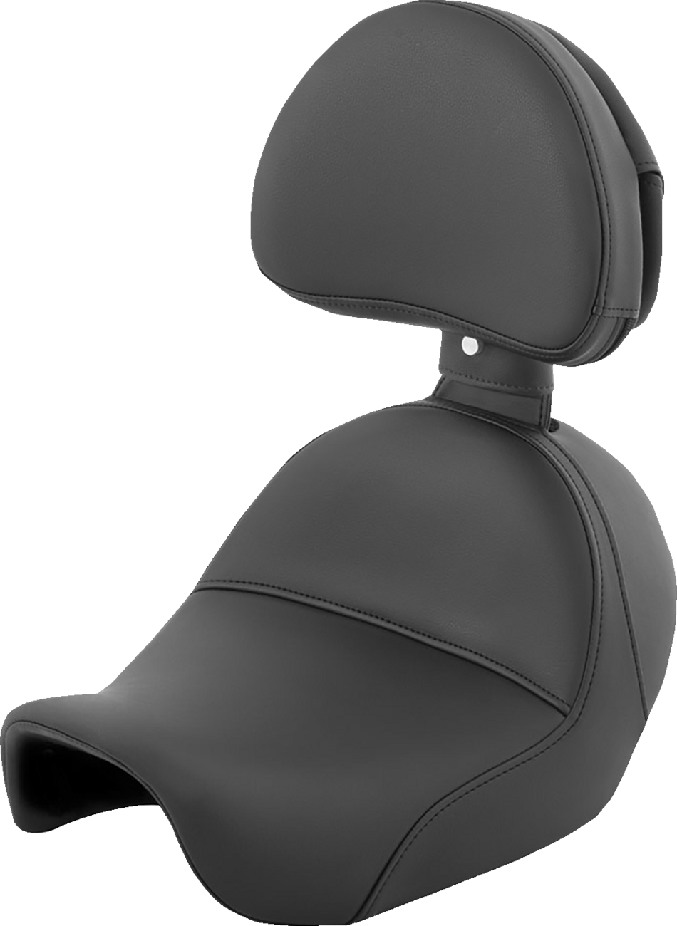 Heels Down Solo Seat - With Backrest - Plain - Black - Dyna 2006 - 2017