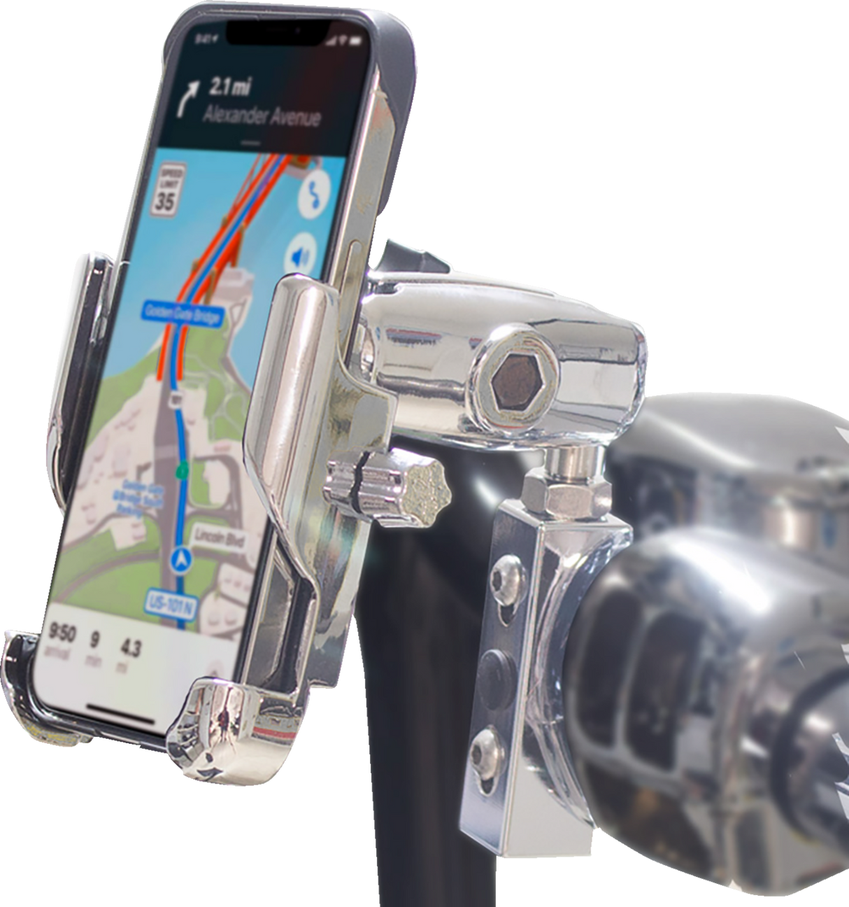 Metal Phone Mount - Large - Perch Mount - Chrome 1980 - 2017