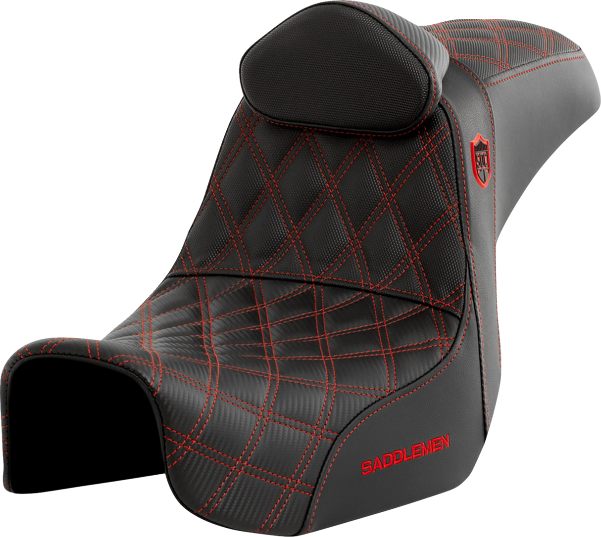 Pro Series SDC Performance Seat - with Backrest - Red Stitch - Dyna \'06-\'17 2006 - 2017