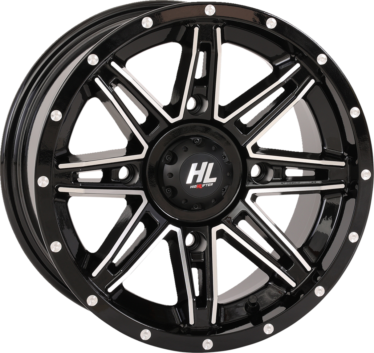 Wheel - HL22 - Front/Rear - Gloss Black w/Machined - 14x7 - 4/137 - 4+3 (+10 mm) 1992 - 2024