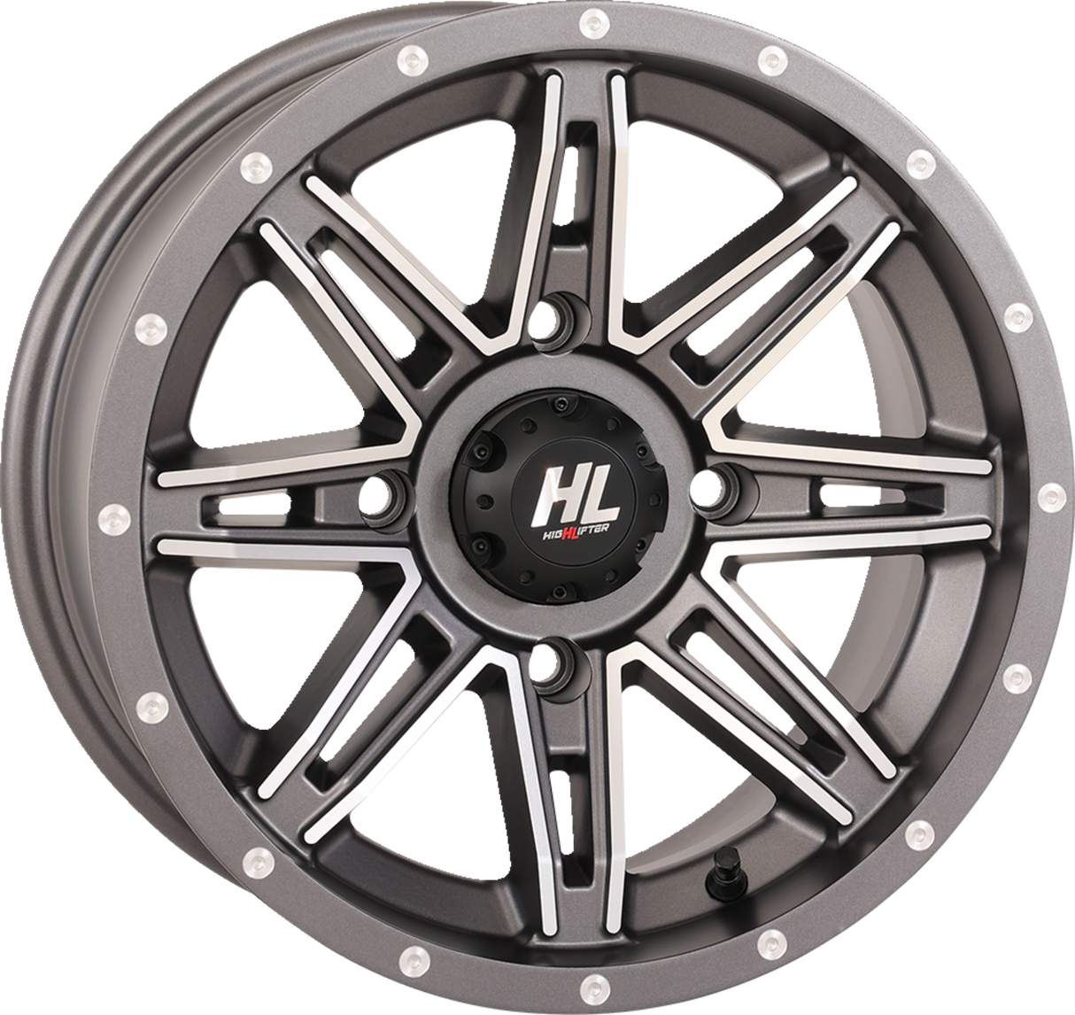 Wheel - HL22 - Front/Rear - Gun Metal Gray w/Machined - 14x7 - 4/137 - 4+3 (+10 mm) 1992 - 2024