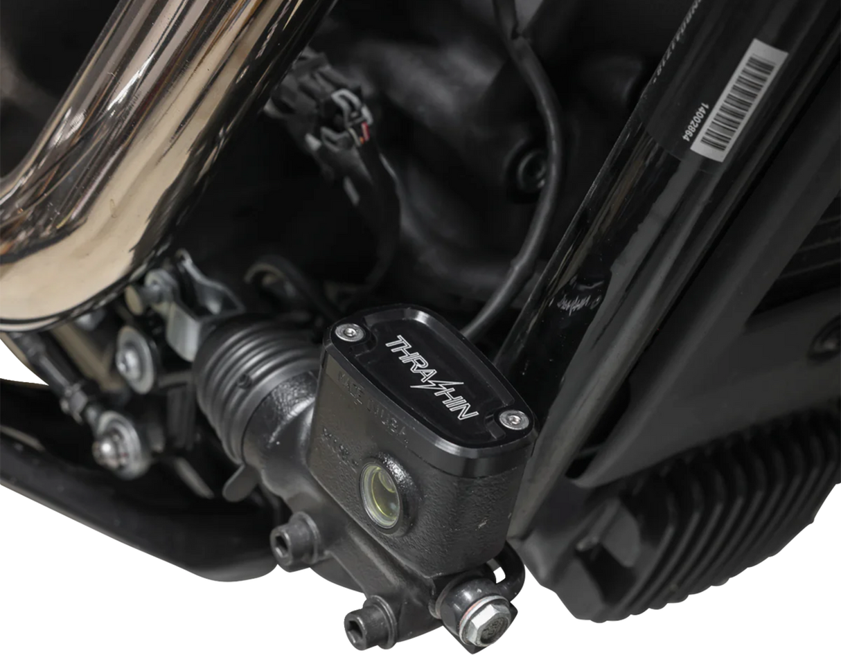 Brake Reservoir Cap - Rear - Black - Twice Cut - \'18+ Softail 2020 - 2024