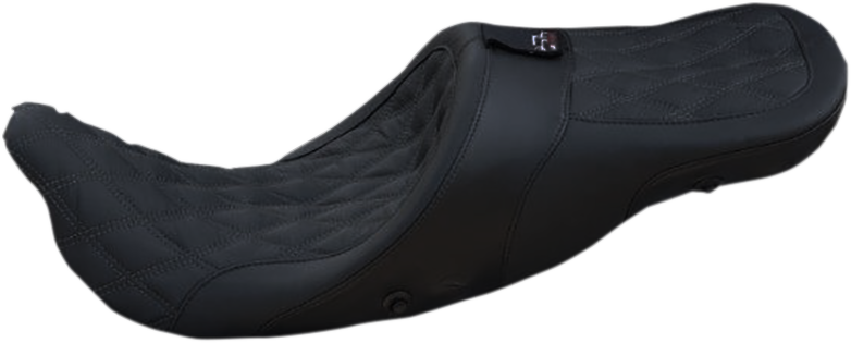 Longhaul 2Up Seat - Air - w/ Driver Backrest Capability - Double Diamond w/ Gray Stitch - FL \'08-\'23 2008 - 2023