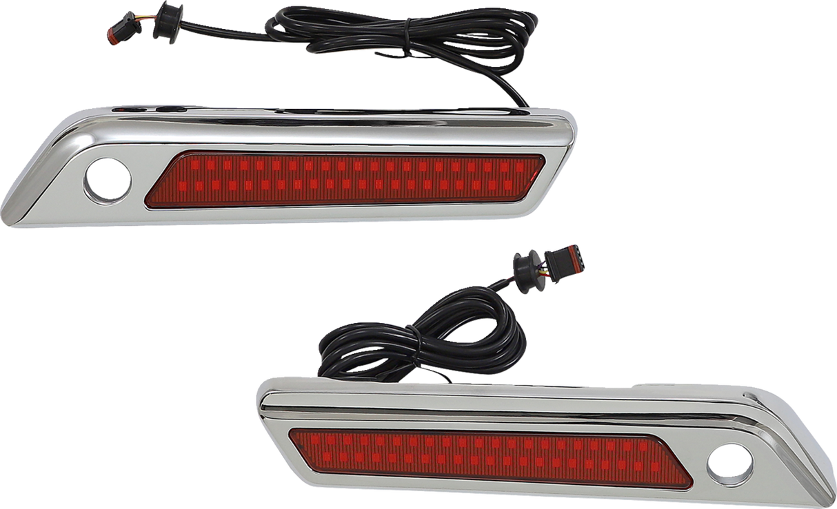 Latch Light - Saddlebag - Dual Color - Red - Chrome 2014 - 2023