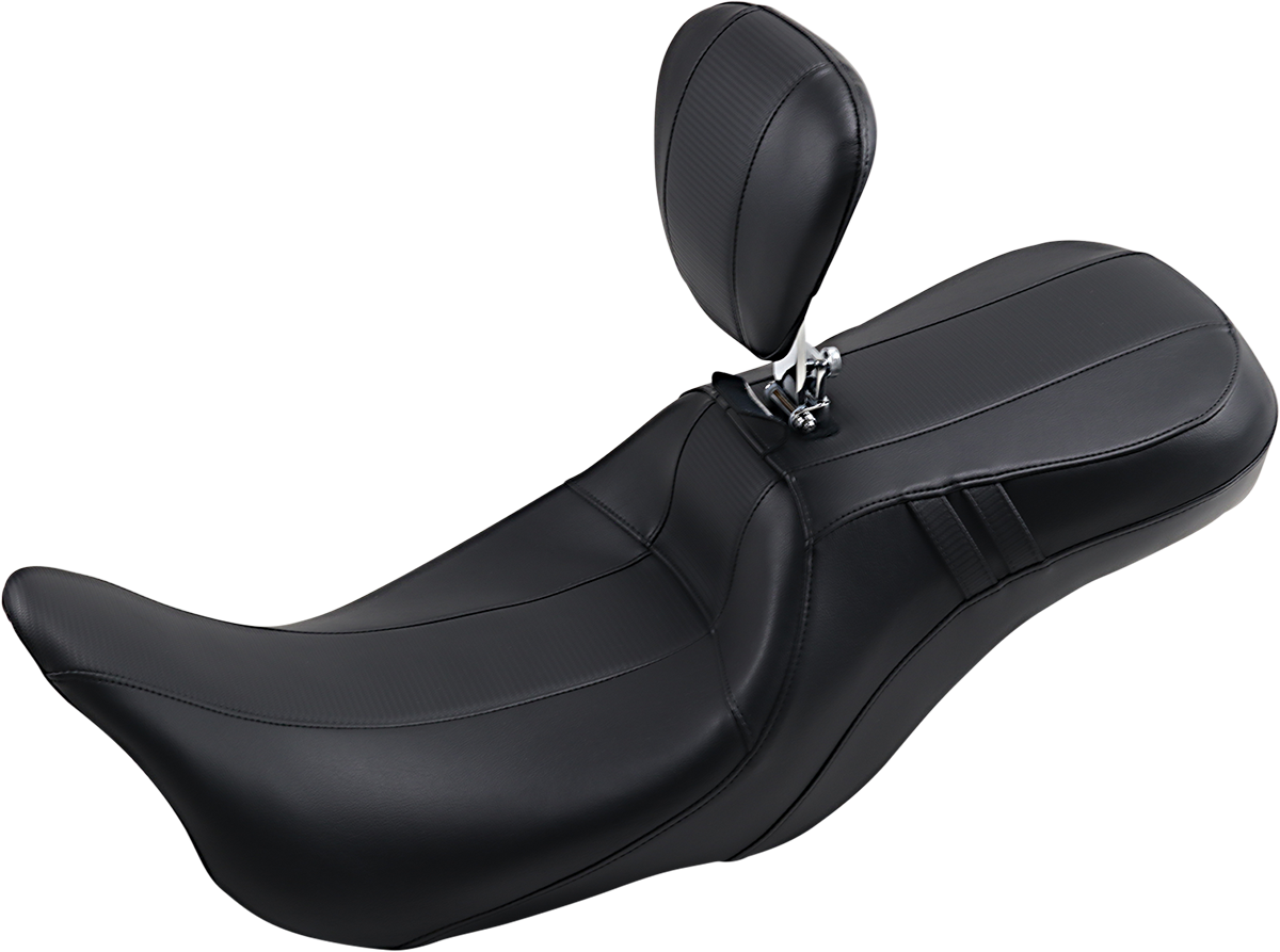 Outcast GT Seat - 2-Up - With Backrest - Black Carbon Fiber - FL \'08-\'23 2008 - 2023