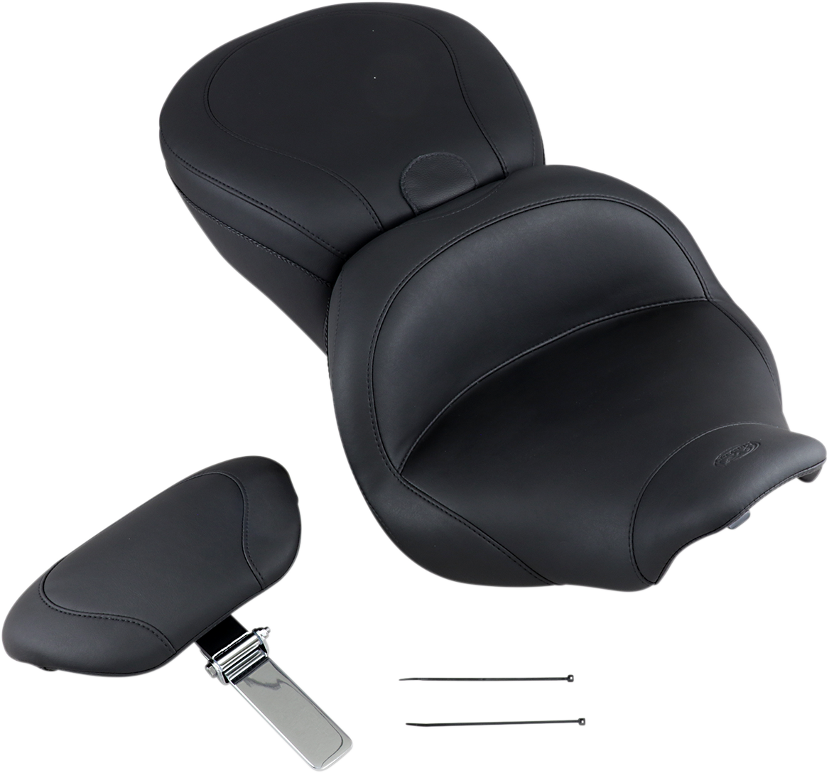 Lowdown Seat with Driver Backrest - Plain - FLHR \'97-\'07 1997 - 2007