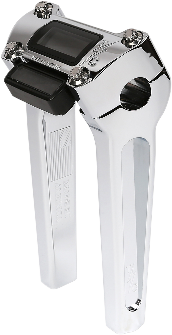 Risers - Straight - 8\" - Gauge Cutout - Chrome 2018 - 2021