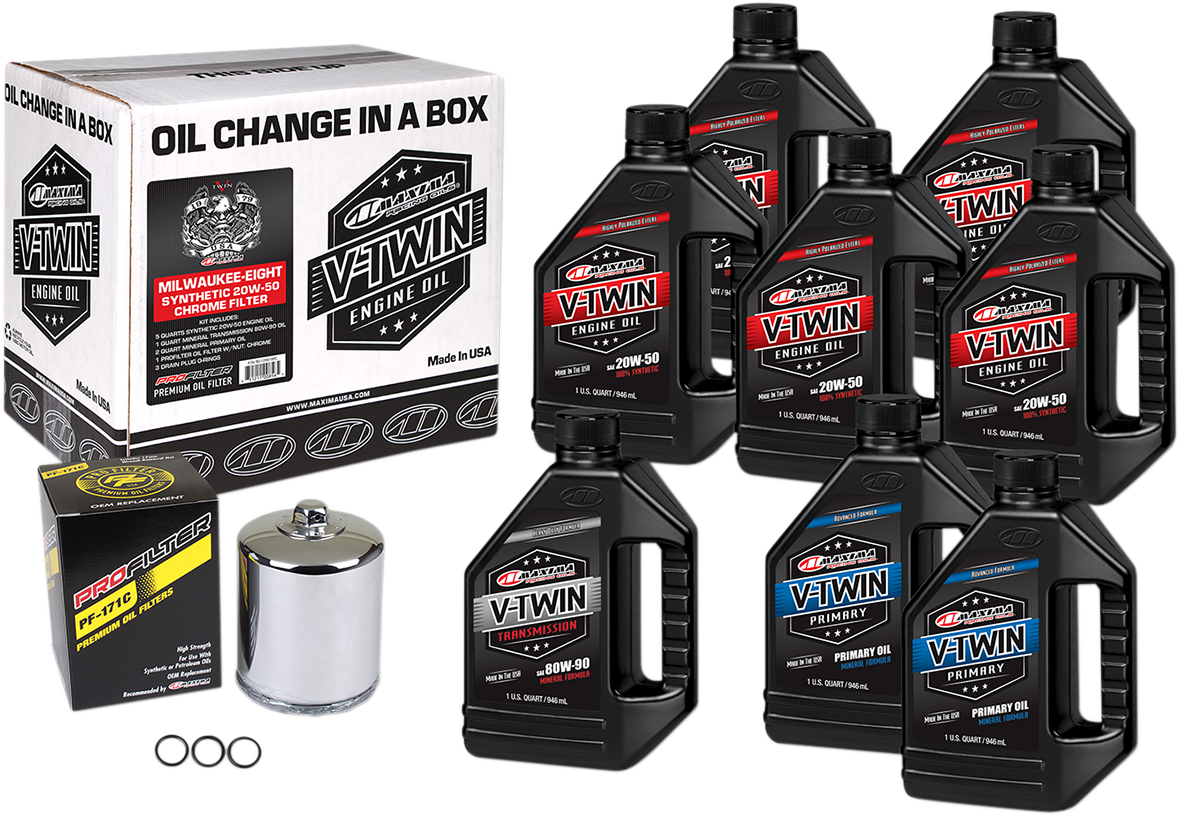 M8 Synthetic 20W-50 Oil Change Kit - Chrome Filter 2017 - 2022