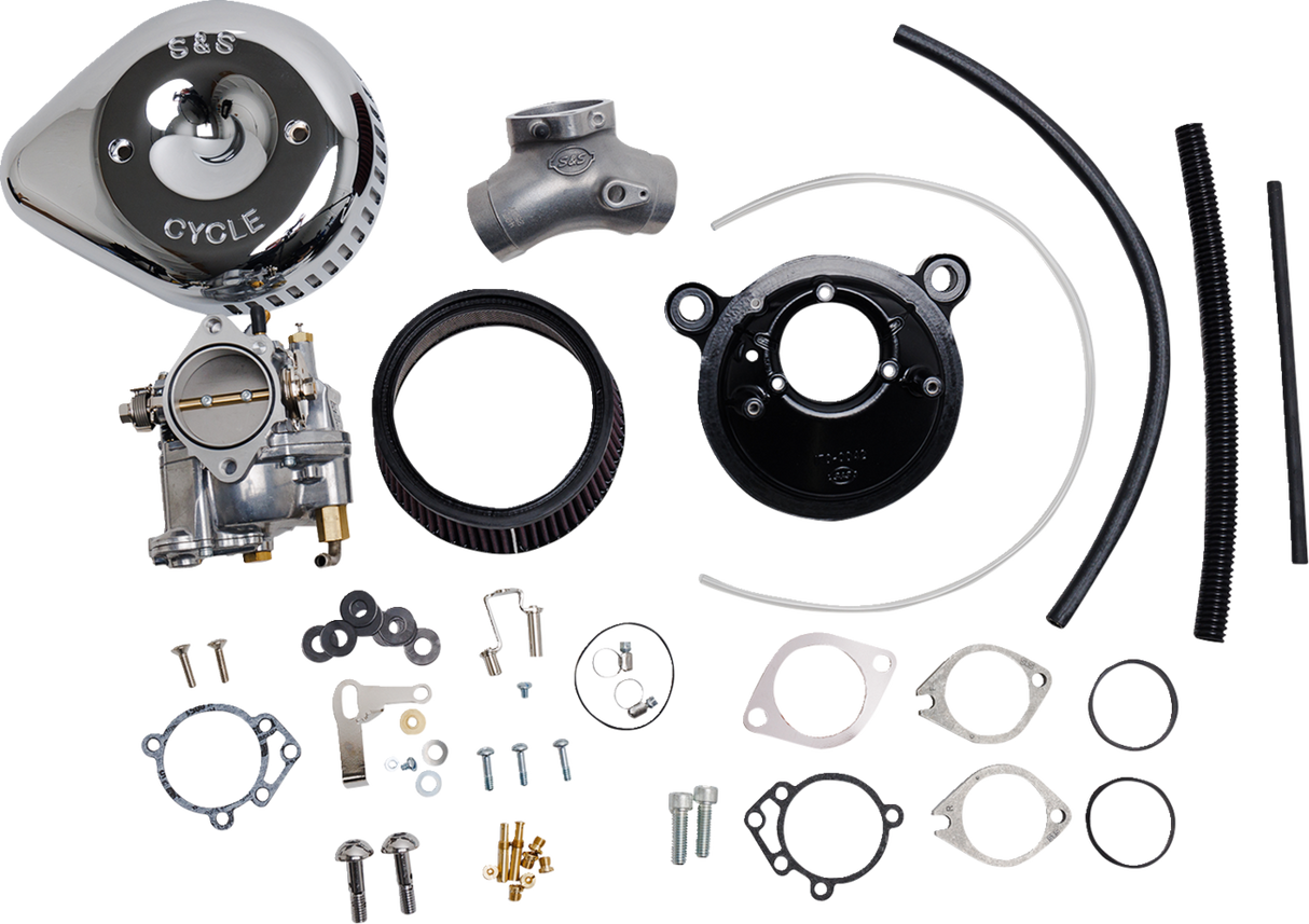 Super G Carburetor with Stealth Air Cleaner Kit - Chrome - Evolution Big Twin 1984 - 1999