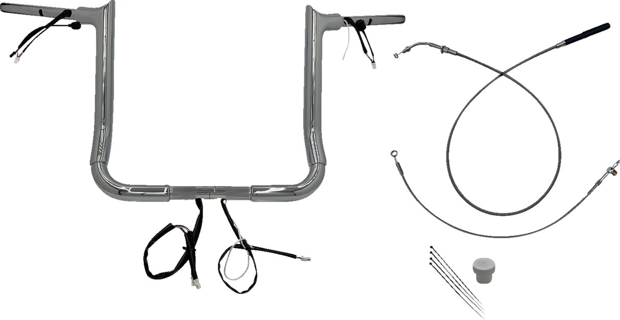 1-1/2\" EZ Install Pointed Top Handlebar - 14\" - Chrome 2023 - 2024