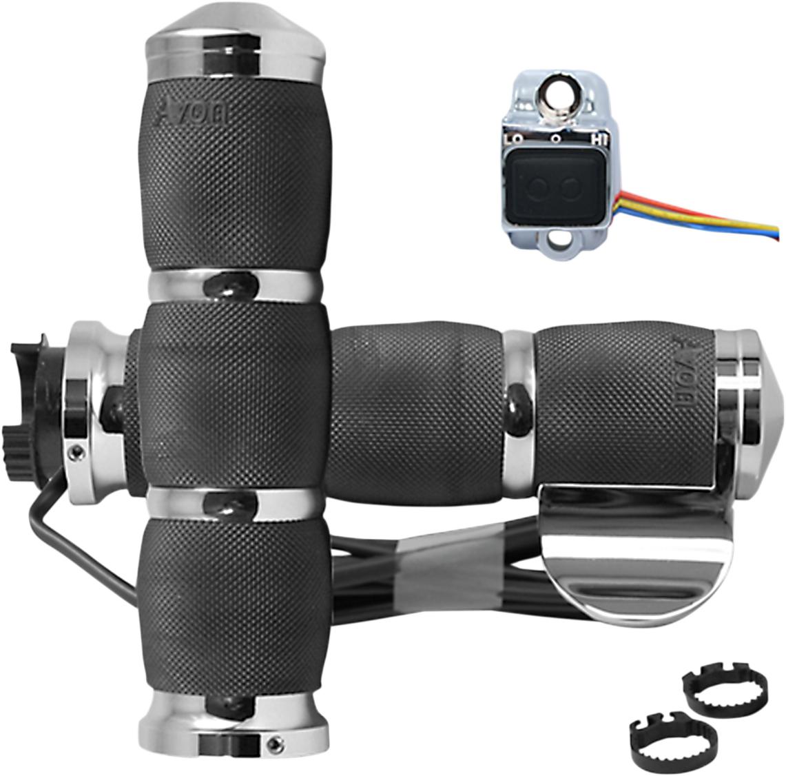 Grips - Heated - Air Cushion - Throttle Boss - Metric - Chrome 1984 - 2023