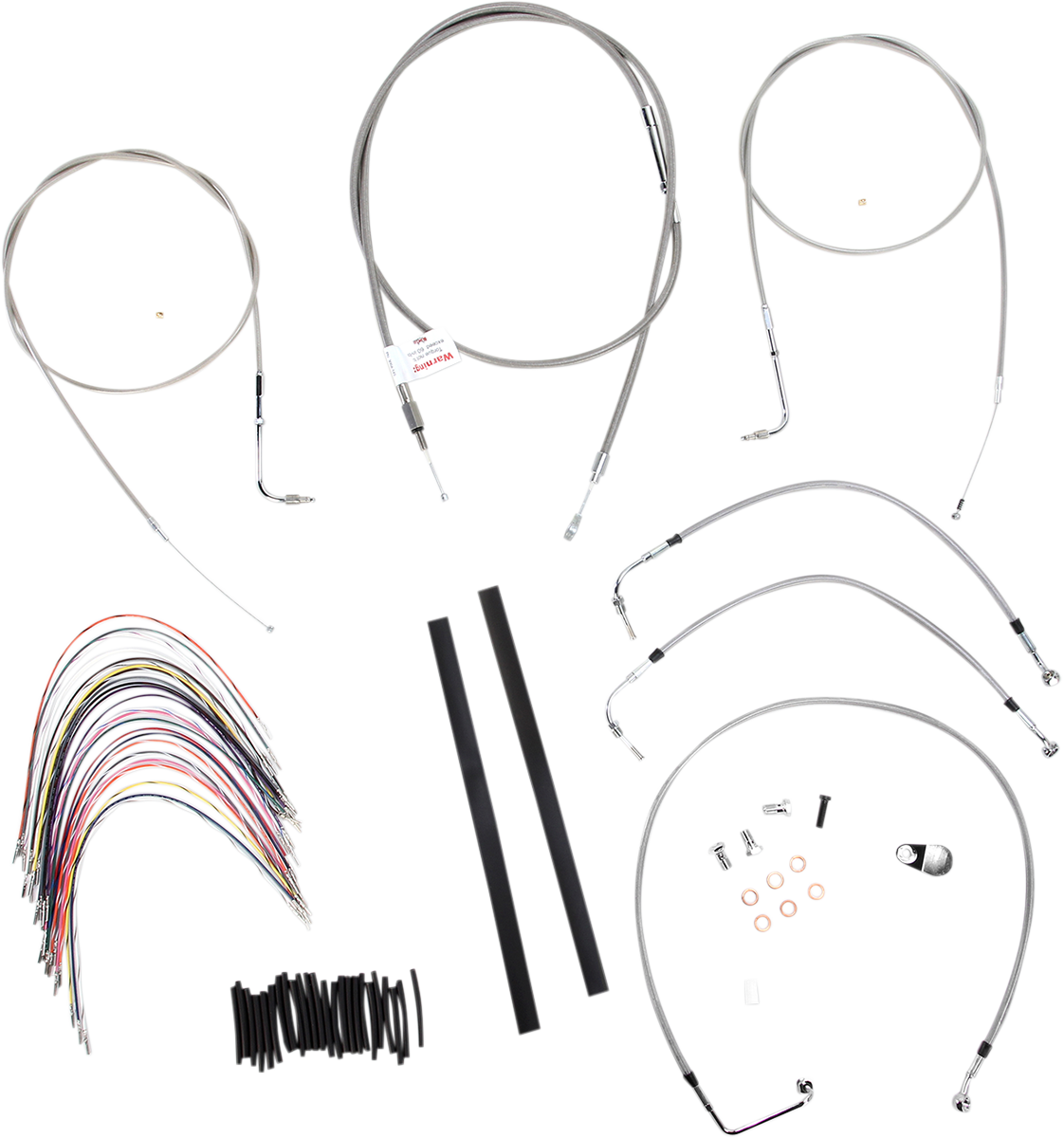 Handlebar Cable/Brake Line Kit - Complete - 16\" Ape Hanger Handlebars - Stainless Steel 1997 - 1999