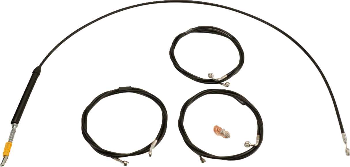 Standard Black Vinyl Handlebar Cable/Brake Line Kit - Stock Ape Hangers - \'23-\'24 Touring 2023 - 2024