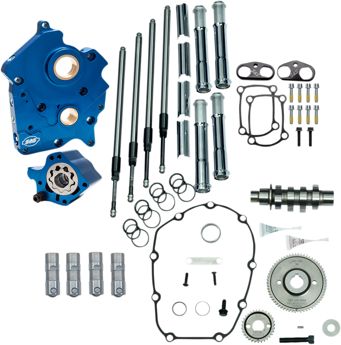 Cam Chest Kit with Plate - Gear Drive - Water Cooled - 475 Cam - Chrome Pushrods -M8 2017 - 2020