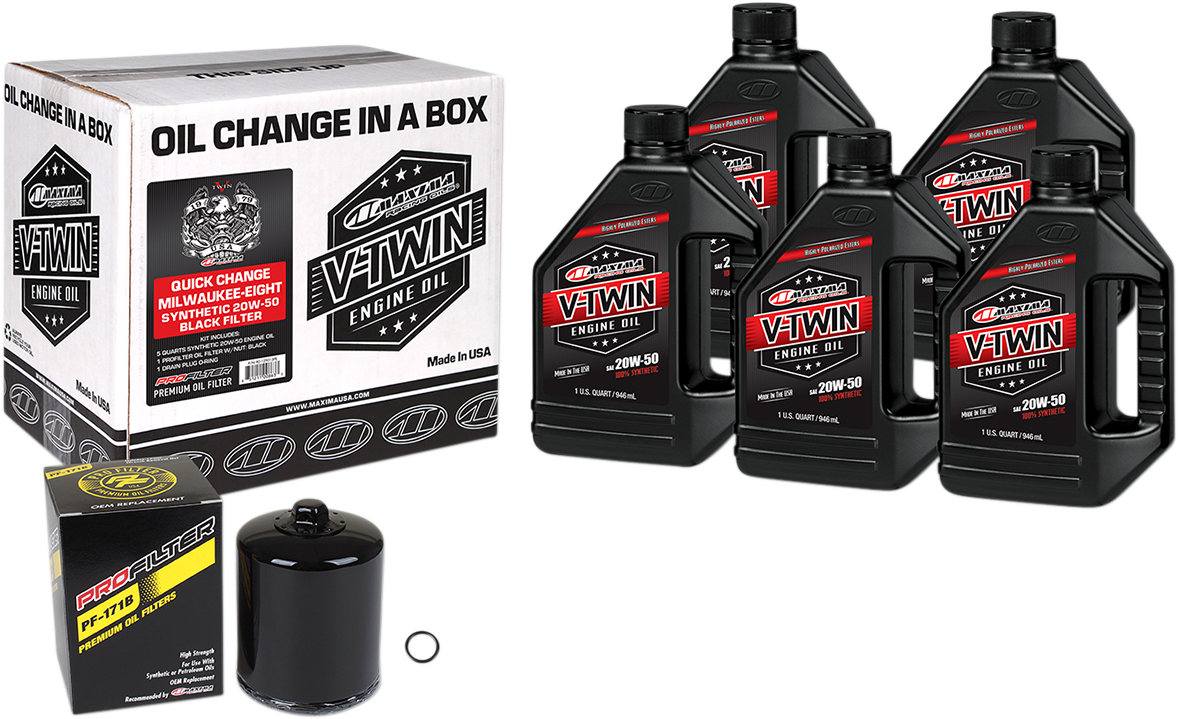 Quick Change M8 Synthetic 20W-50 Oil Change Kit - Black Filter 2017 - 2022