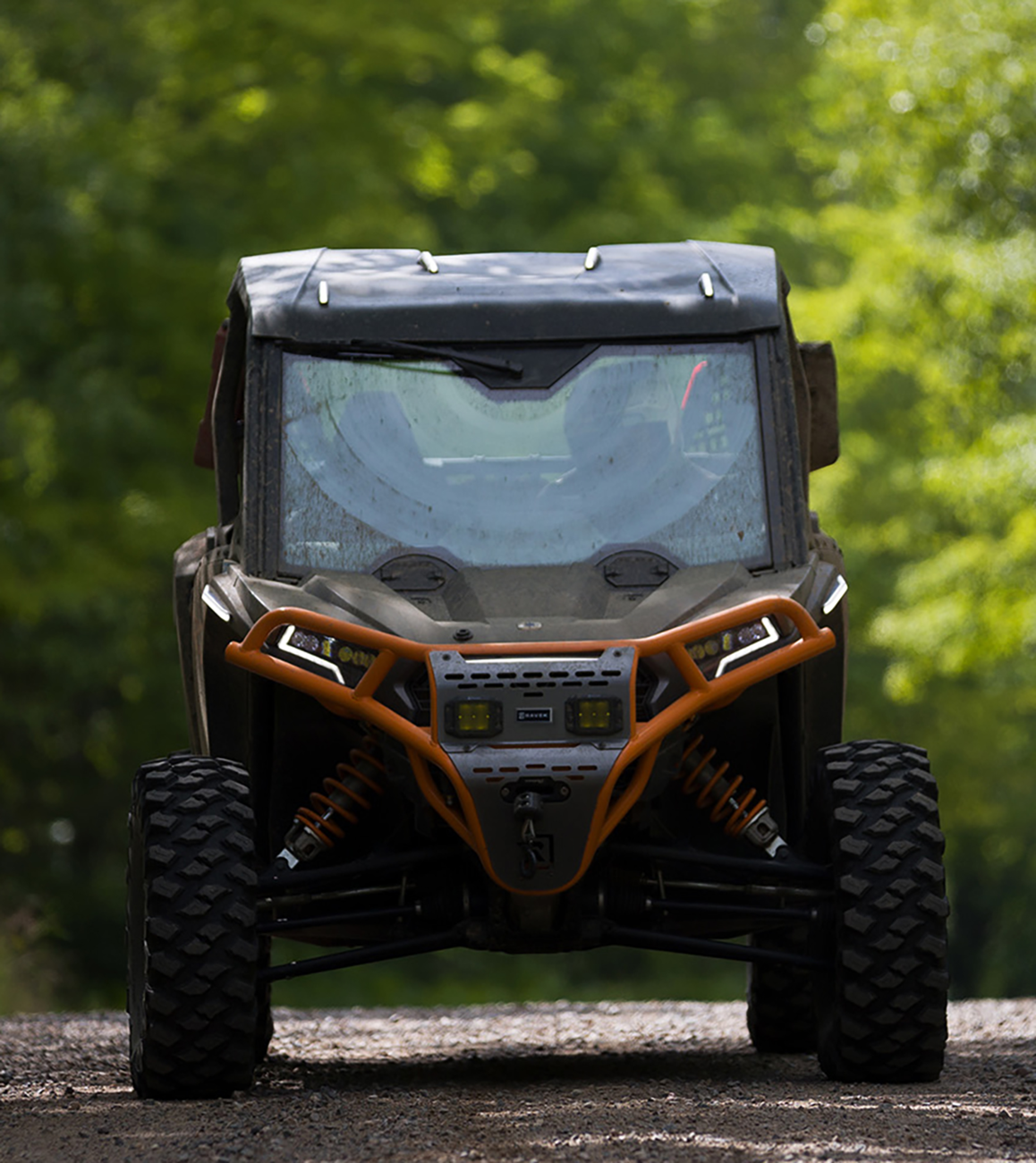 Front Bumper/Skid Plate with Amber Lights - Orange - RZR XP 1000 2024 - 2025