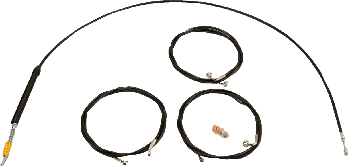 Standard Black Vinyl Handlebar Cable/Brake Line Kit - 12\"-14\" Ape Hangers - \'23-\'24 Touring 2023 - 2024
