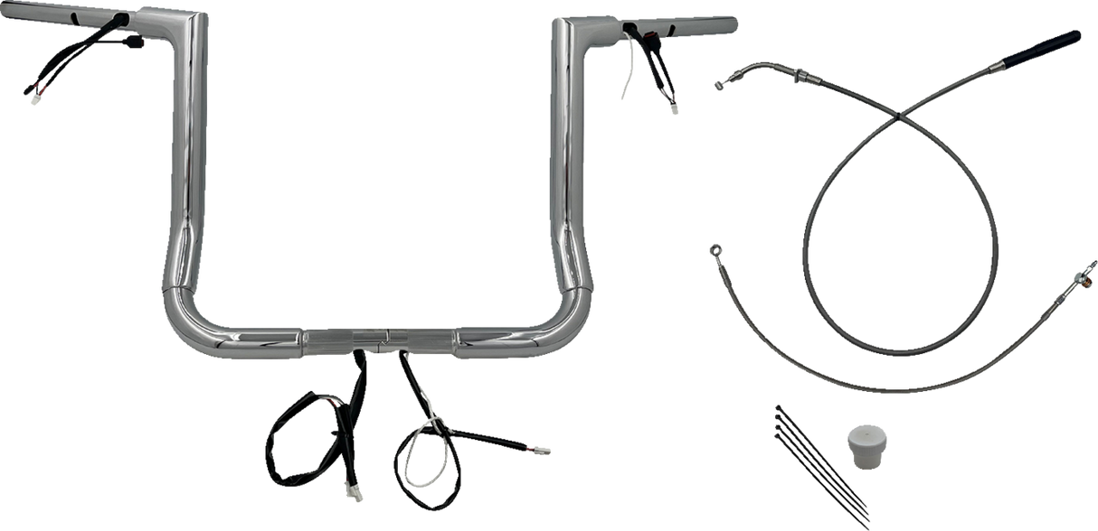 1-1/2\" EZ Install Flat Top Handlebar - 14\" - Chrome 2023 - 2024