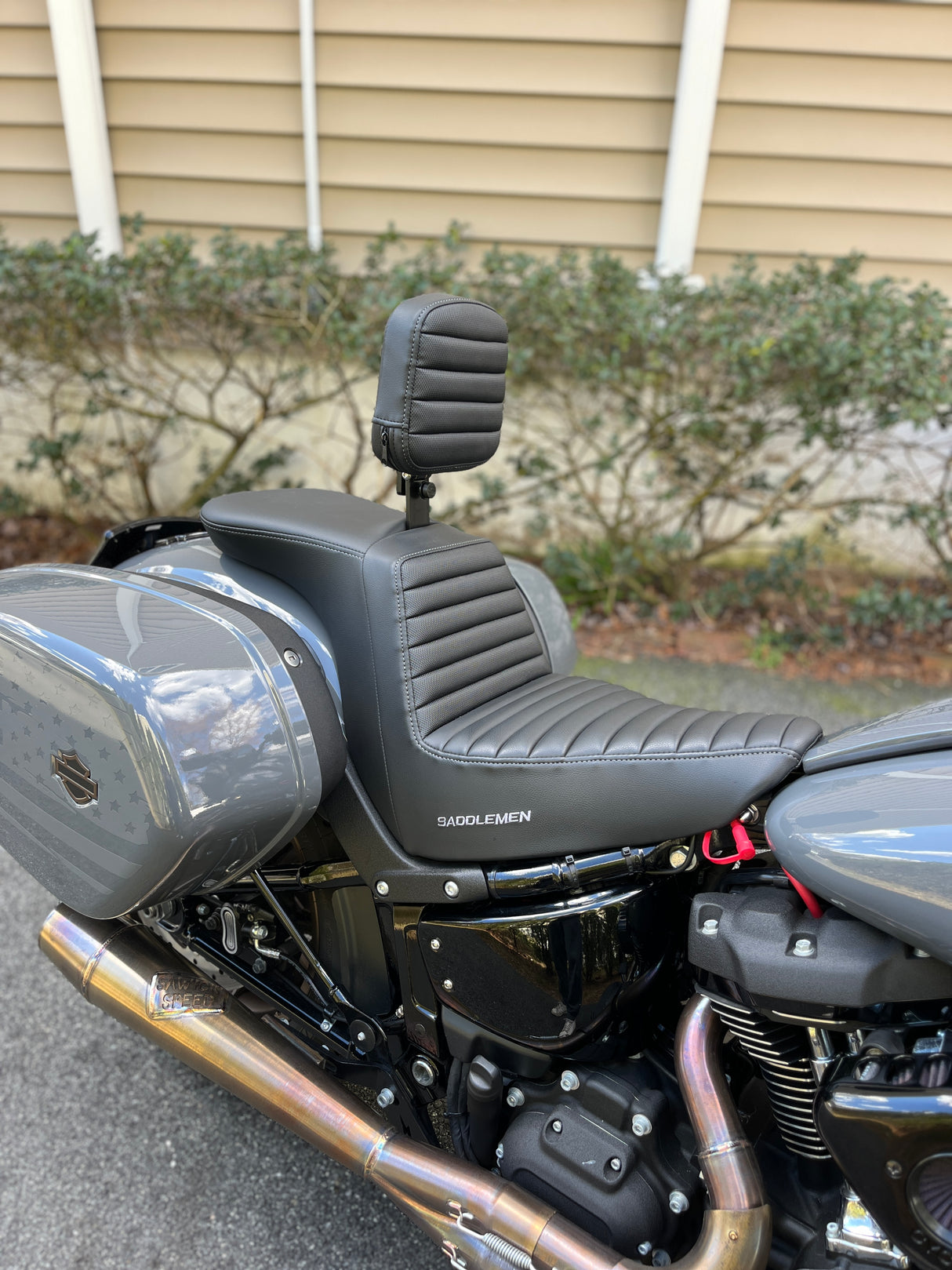 SADDLEMEN 0802-1524 Tour Step-Up Seat For Softail - Rider Backrest - Tuck-n-Roll - FLSB/FXLR '18-'23
