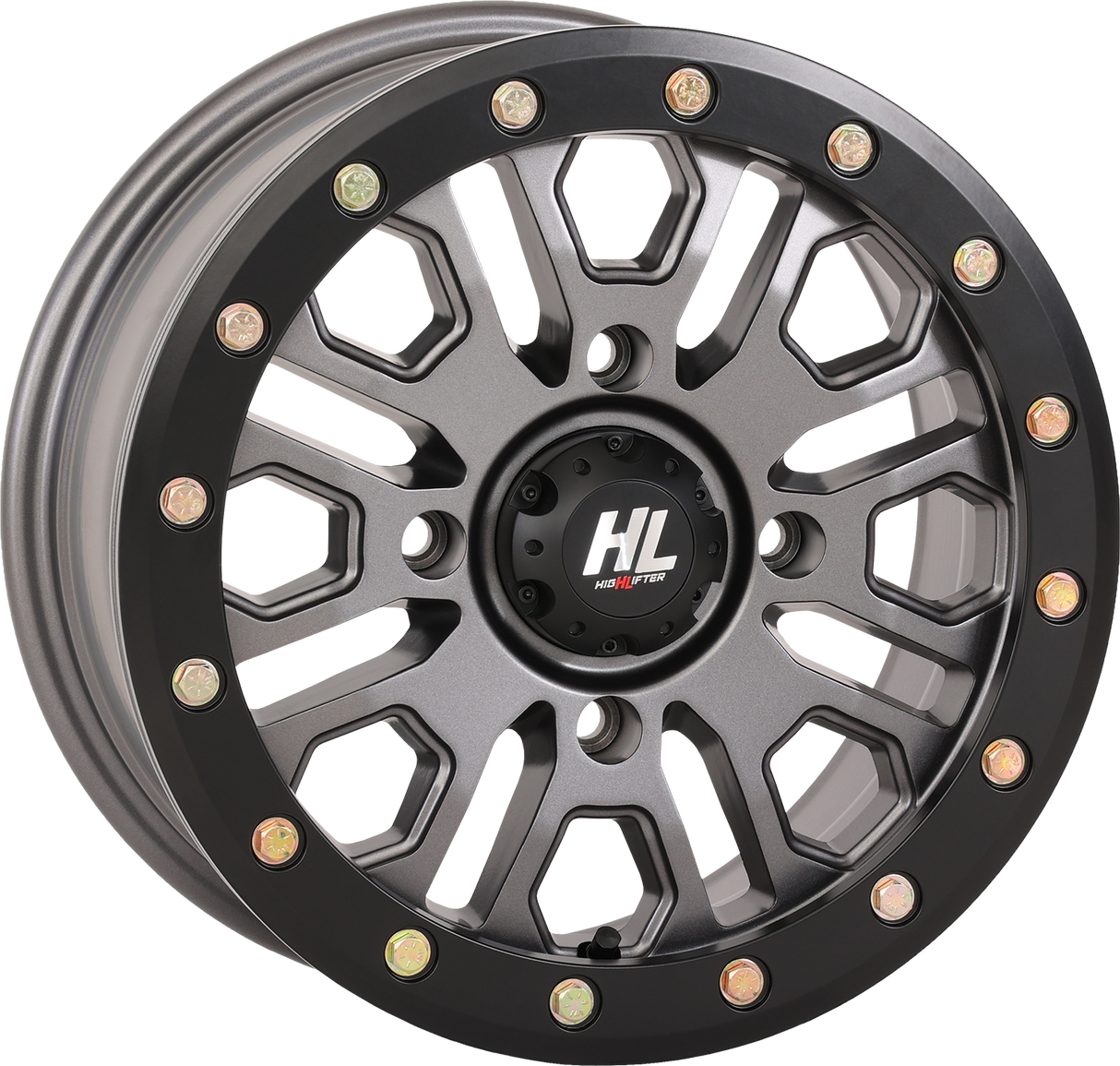 Wheel - HL23 Beadlock - Front/Rear - Gun Metal Gray - 15x7 - 4/156 - 5+2 (+38 mm) 1996 - 2024