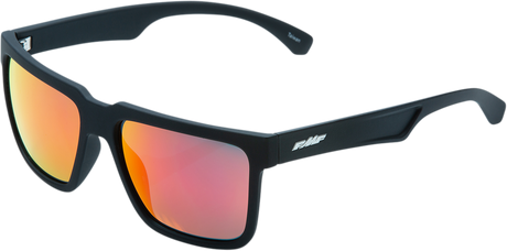 The Don Sunglasses - Matte Black - Red Mirror Lens