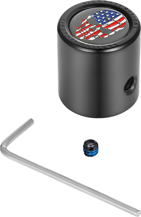 Heel-Toe Shifter Cover - American Flag Skull - Red/White/Blue/Black 1984 - 2022