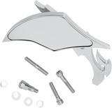 Mirror - Flame - Side View - Milled - Oblong - Chrome - Left