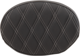 Oval Sissy Bar Pad - Double Diamond - SIlver Stitch - FL \'99-\'22 1999 - 2022