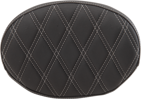 Oval Sissy Bar Pad - Double Diamond - SIlver Stitch - FL \'99-\'22 1999 - 2022