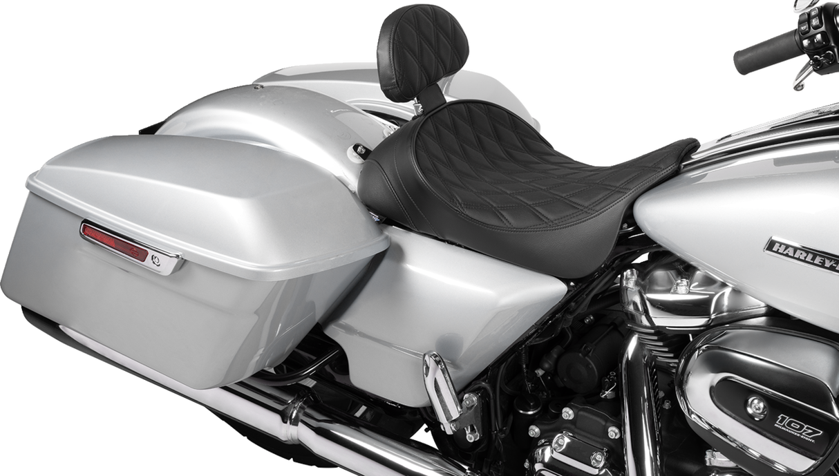 EZ Glide II Backrest - Small - Vinyl - Double Diamond Black Stitch