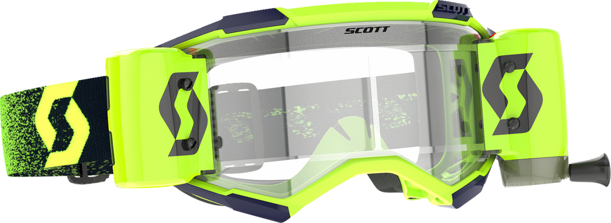 Fury WFS Goggle - Roll-Off - Neon Green/Neon Yellow - Clear Works Lens