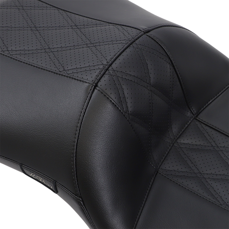 Maverick Daddy Long Legs Seat - Black w/ Black HR Inlay - Double Diamond - FL \'08-\'22 2008 - 2022